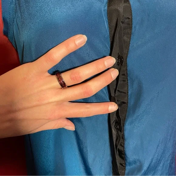 SOLD: Rock & Republic Blue Sleeve Blouse with Studded Collar - Picture 6 of 10